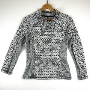 North River Shawl Button Neck Knit Sweatshirt Top